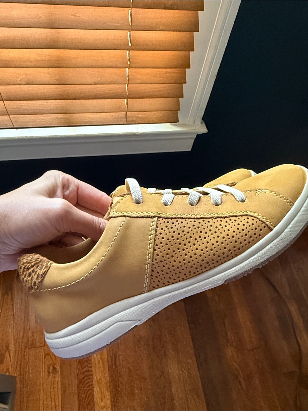 Origins Women's Sneakers in Mustard Yellow Animal Print with White Laces